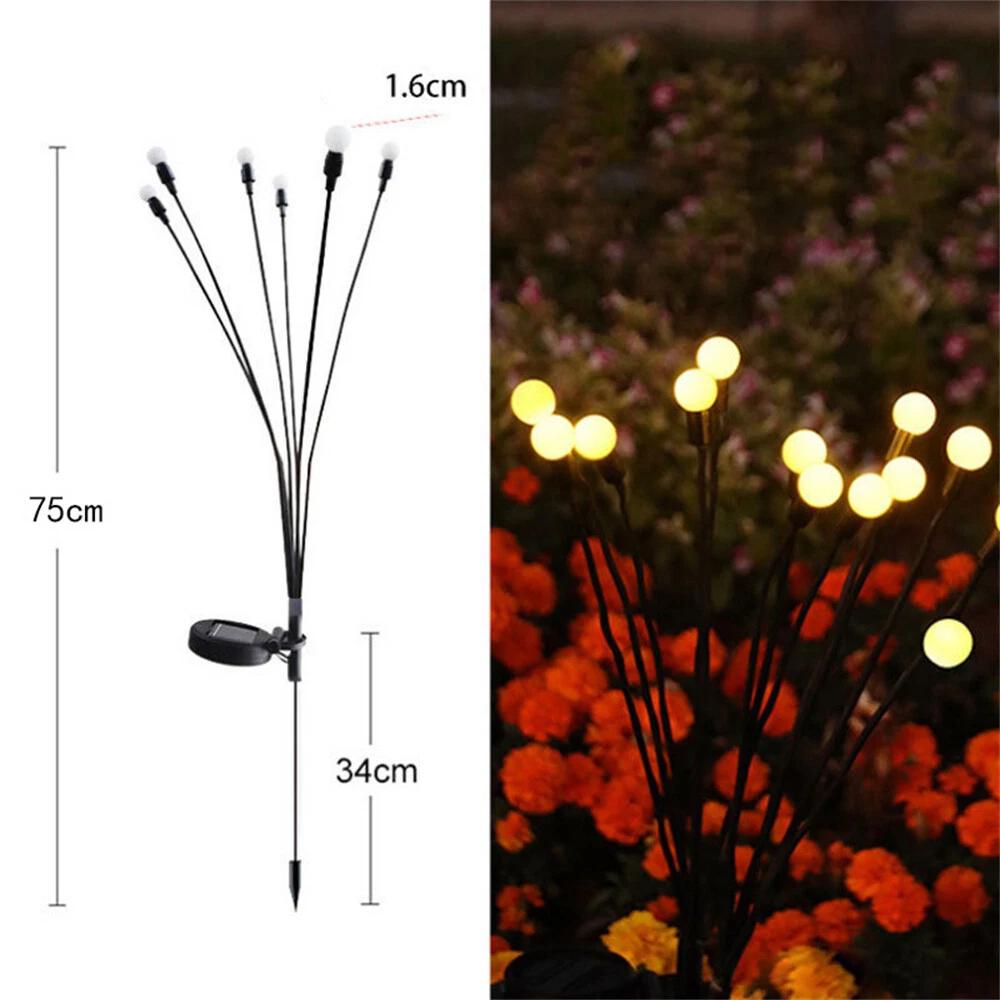 LED Solar Firefly Lights Swaying Lawn Outdoor Garden Landscape Decor - Image 2