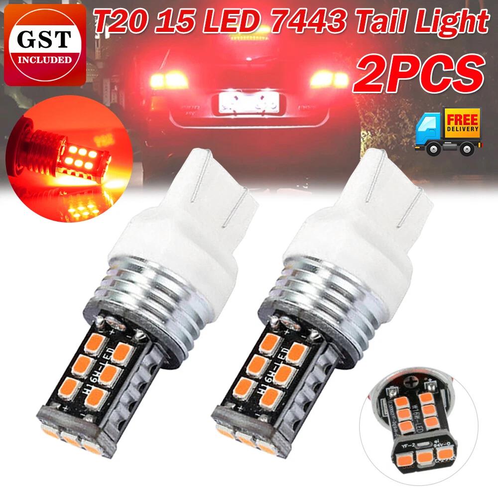 T20 15 LED Brake Stop Tail Light Bulb 7443 Dual Filament Canbus Error Free