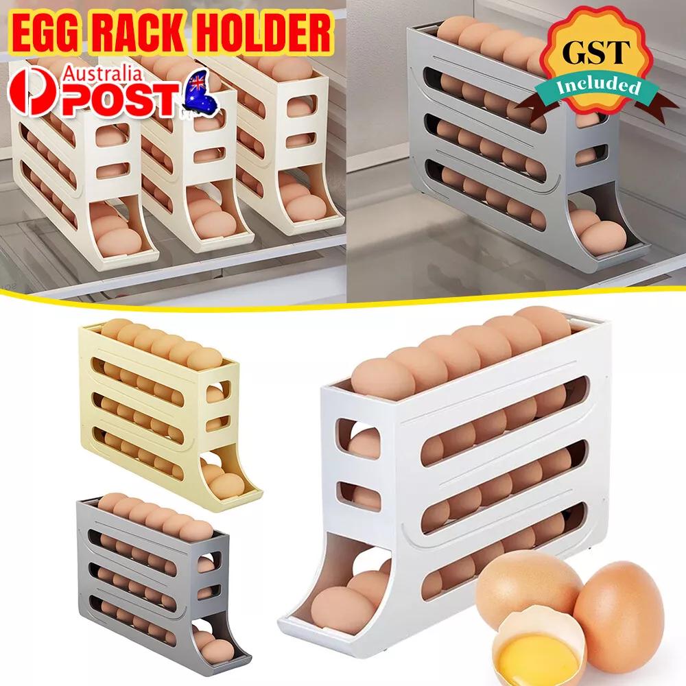 Tier Automatic Scrolling Egg Rack Holder Storage Box Container Refrigerator
