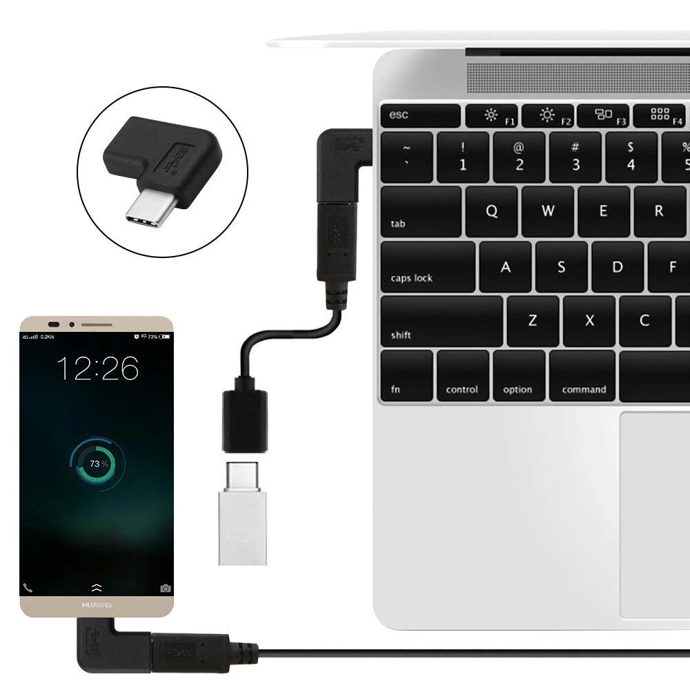 USB 3.1 Type C Male To Female USB-C Converter Adapter 90 Degree Right Angle - Image 2