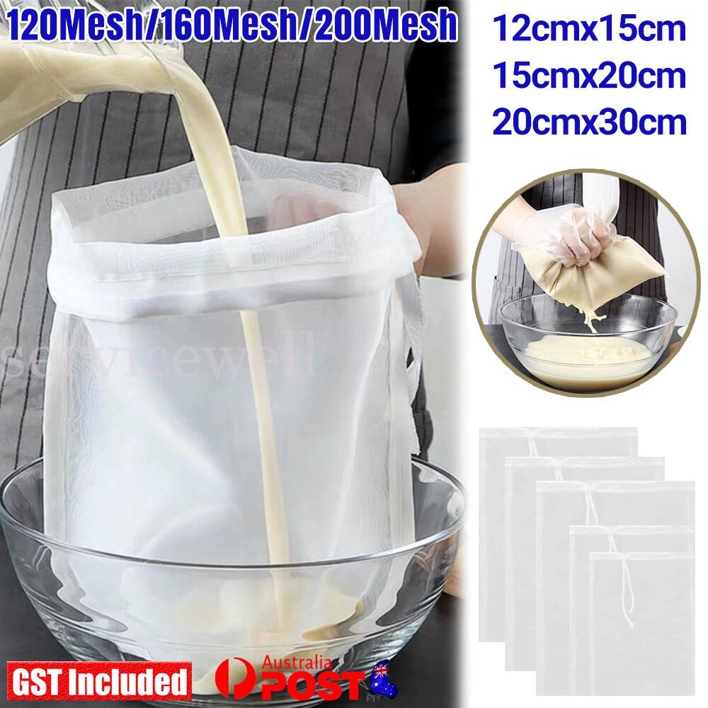 Filter Bag Nut Milk Coffee Micron Reusable Nylon Fine Mesh Food Strainer