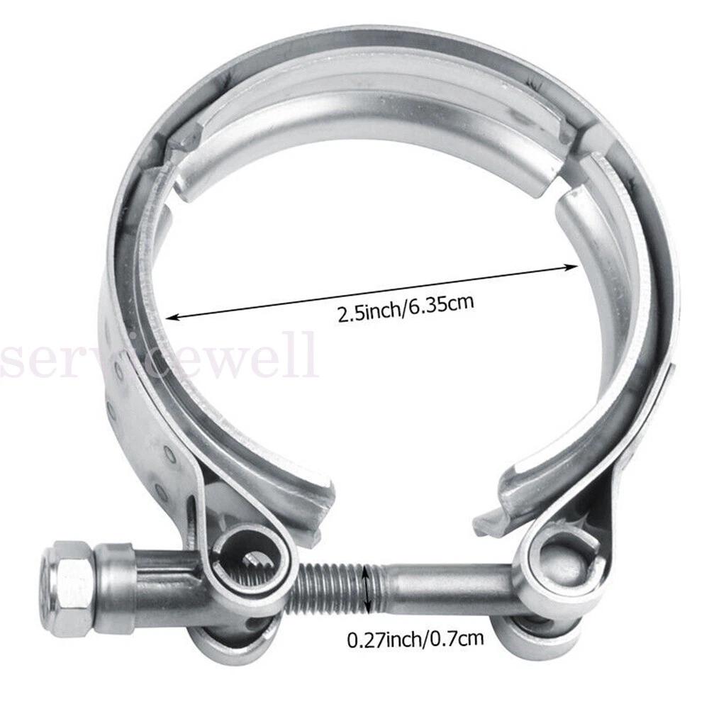 2.5 inch 64mm V-Band Vband Clamp Stainless Steel Flange exhaust pipe tailpipe - Image 3
