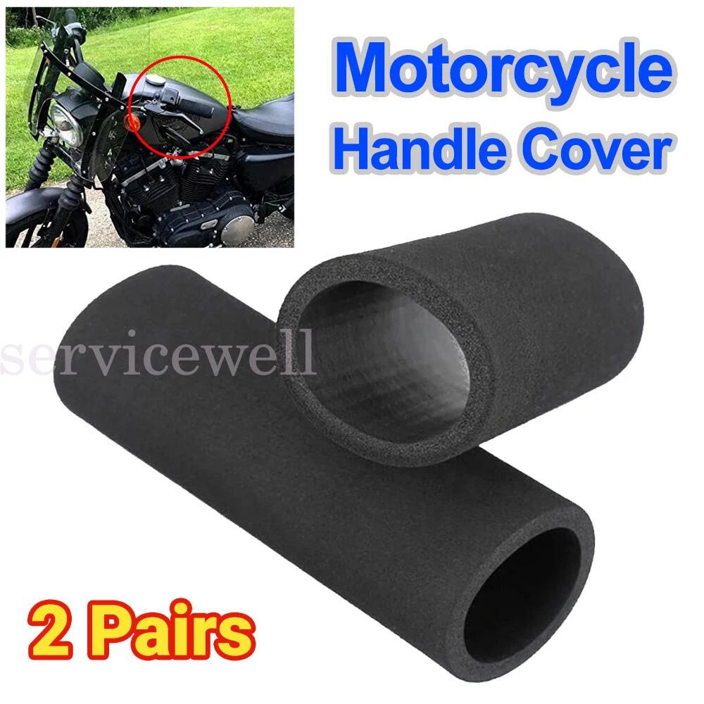 2 Pairs Motorbike Motorcycle Slip-On Foam Anti Vibration Comfort Handlebar Cover