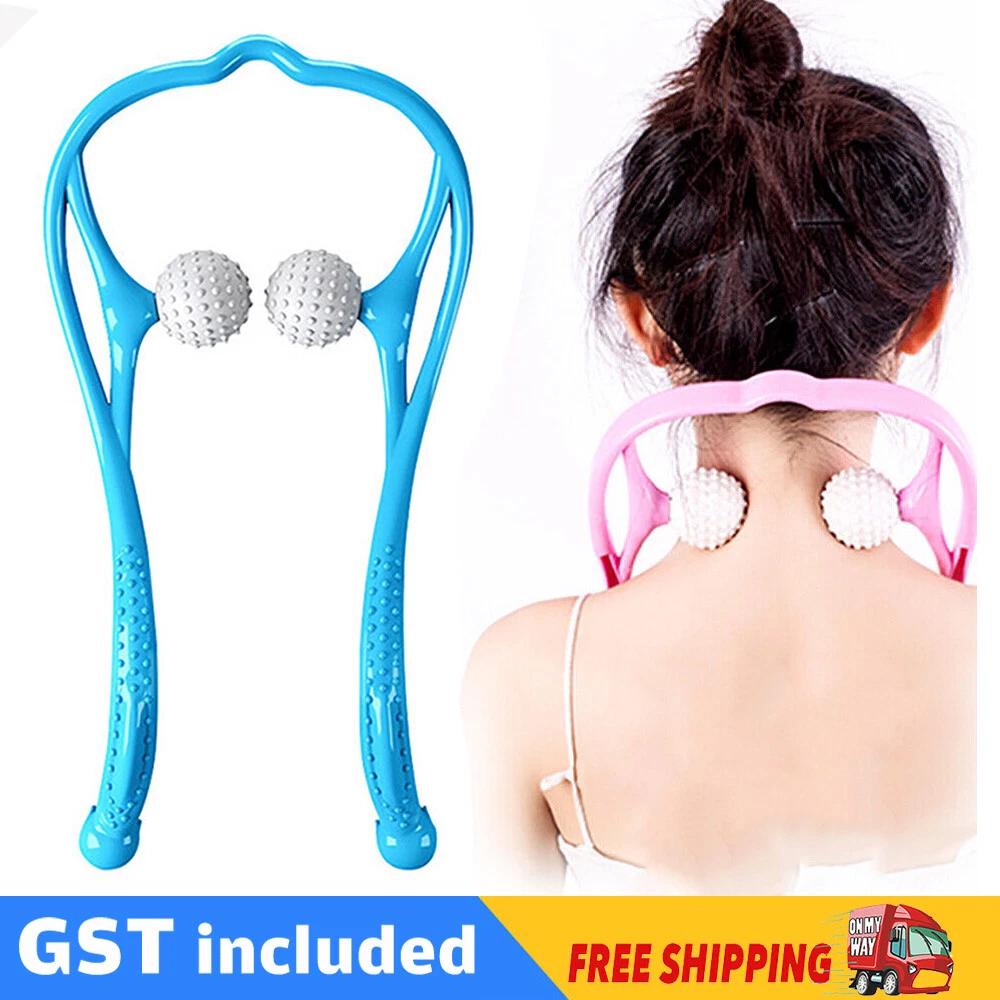 2-Roller Hand Neck Shoulder Massager Trigger Point Pressure Pain Fatigue Relieve