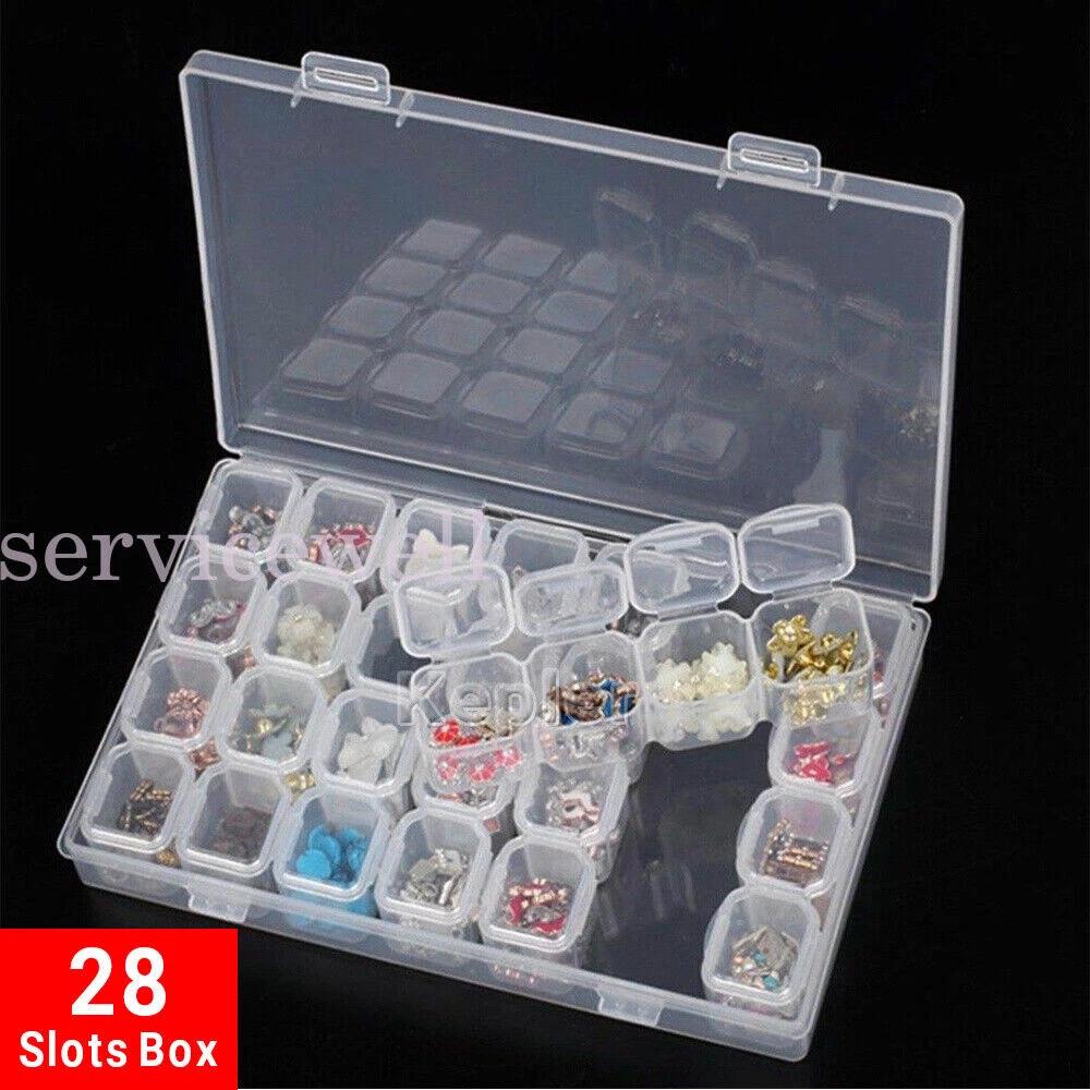 2 Sizes Plastic Compartment Storage Box Container Jewellery Bead Craft OrgaAu