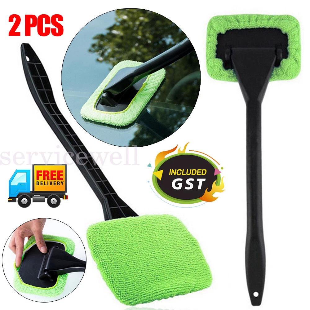 2*Windshield Windscreen Window Wiper Car Glass Window Cleaner w/ Microfiber Pads