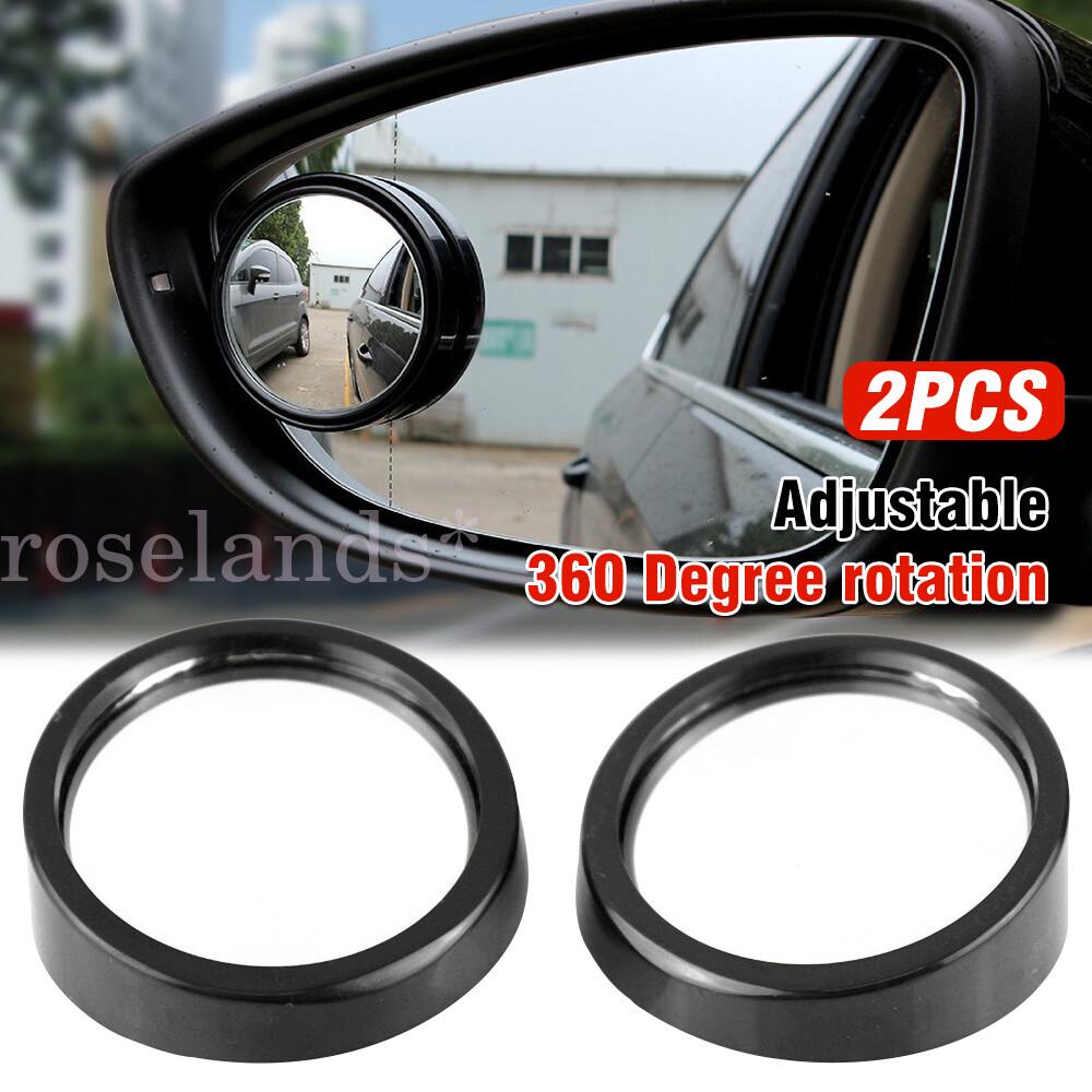 2 x Black Blind Spot Mirror Car Wide Angle Adjustable Convex Rear Side View AU