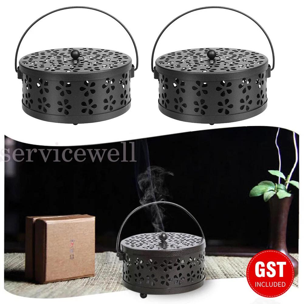 2 x Metal Mosquito Mozzie Coil Holder Burner Repellant Home Garden Decor