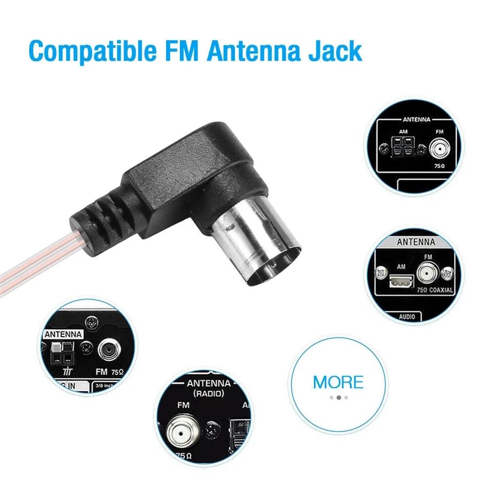 2m F Type FM Antenna 75 Ohm Male Plug for Home Radio Stereo Signal Receiver - Image 5