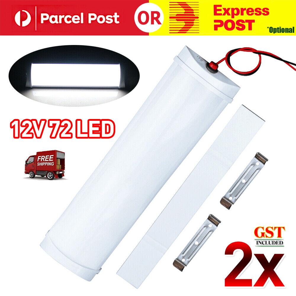2pcs 72 LED Interior Lights Strip Bar Car Van Bus Caravan ON/OFF Switch 12V 10W