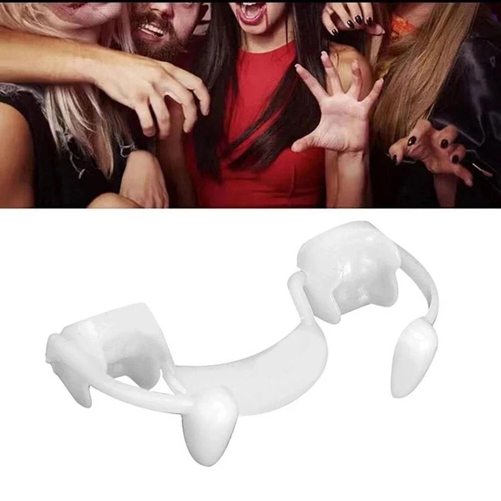 2pcs Retractable Vampire Teeth Halloween Cosplay Makeup Zombie Horrific Fangs - Image 7