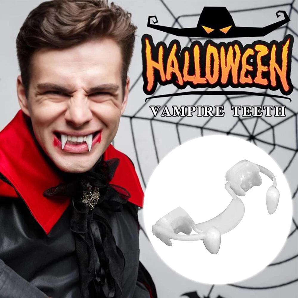 2pcs Retractable Vampire Teeth Halloween Cosplay Makeup Zombie Horrific Fangs - Image 5