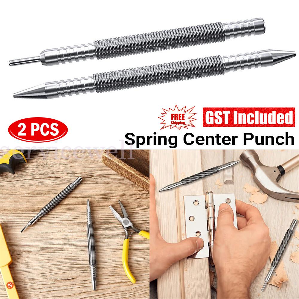 2pcs Spring Nail Set Tool Hammerless Center Punch, Trim Spring Loaded Nail Set