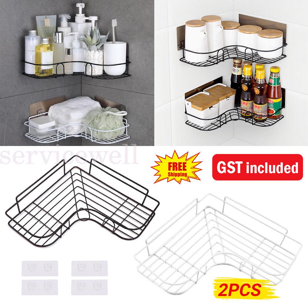Stainless Steel Shower Caddy Corner Storage Shelf Holder Rack Organiser