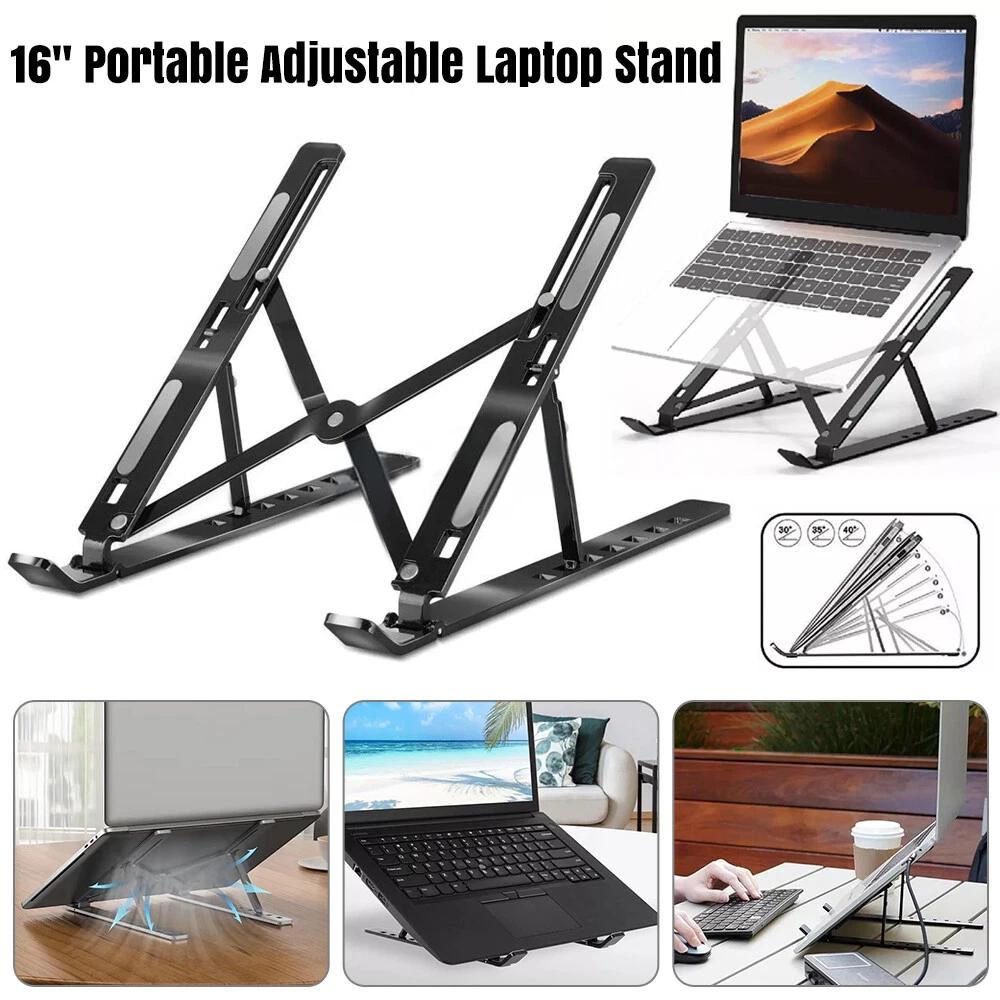 2xErgonomic Portable Adjustable Laptop Stand Foldable Desktop Tripod Tray Holder