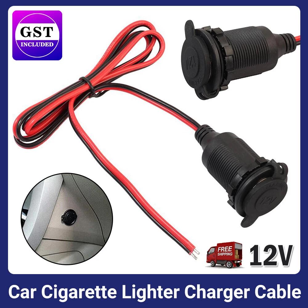 2x 12V Car Cigarette Lighter Charger Cable Female Socket Plug Connector Adapter