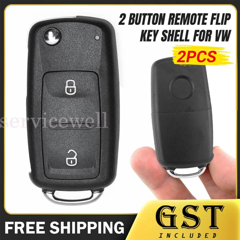 2x Car Key Shell For VW Volkswagon 2 Button HU162 Amarok Golf Jetta Passat Polo