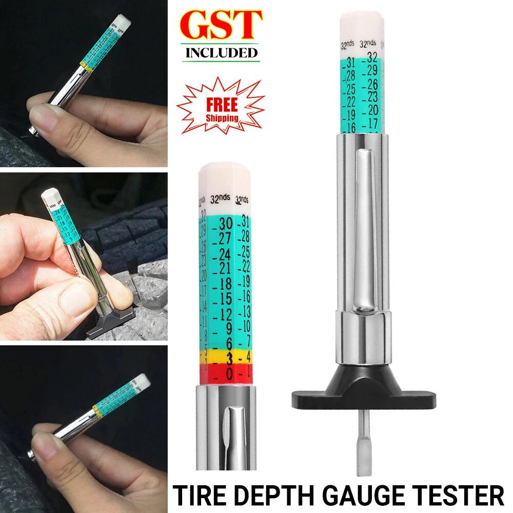 2x Car Tire Depth Tyre Tread Measures Gauge Gage Motors Tester Tool Portable