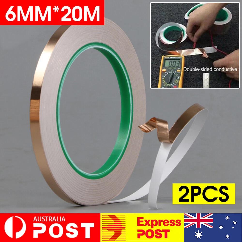 2x Conductive Copper Adhesive Foil High Heat Temperature Tape 6mm*20m