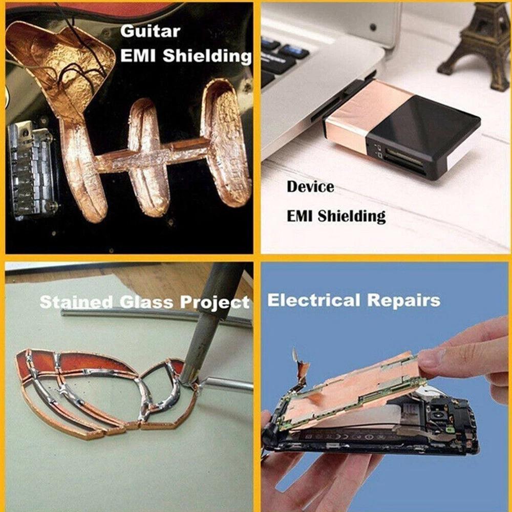 2x Conductive Copper Adhesive Foil High Heat Temperature Tape 6mm*20m - Image 4