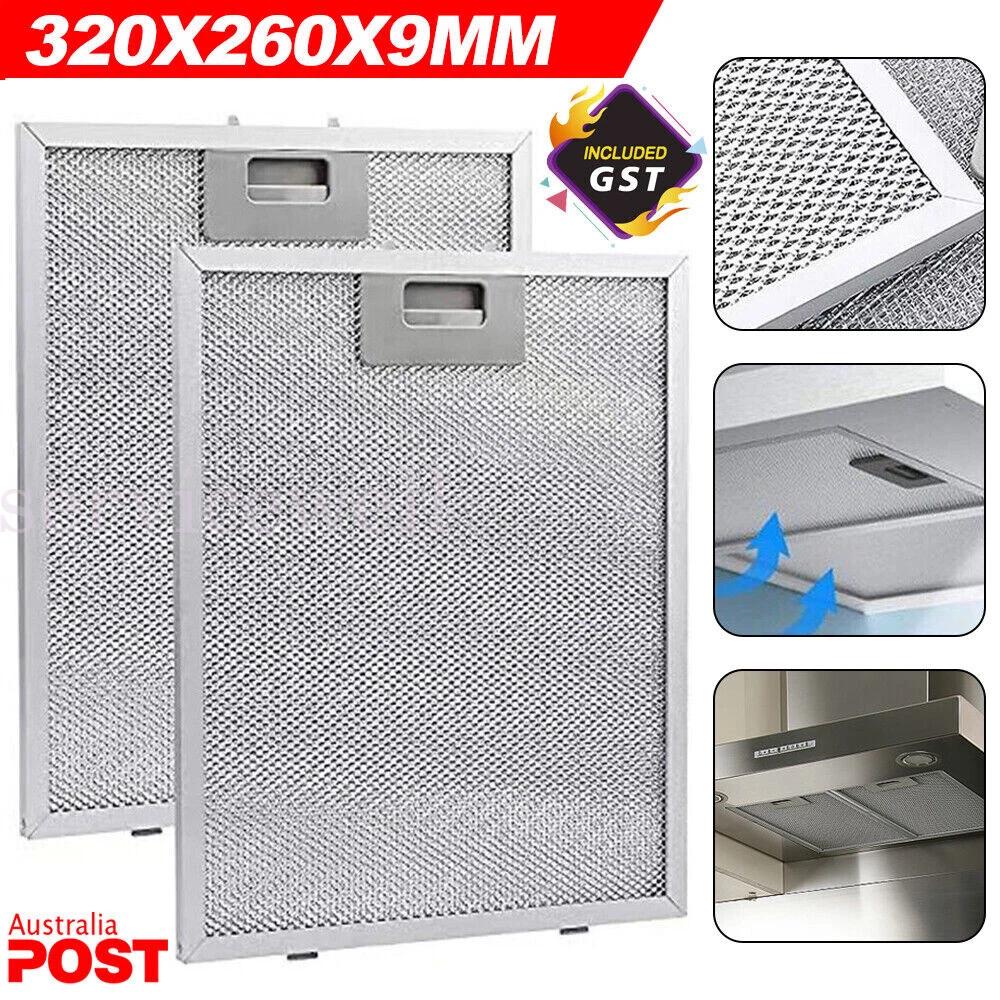 2x Filter For Range Hood Aluminized Grease Parts Replacement Silver 320X260x9mm