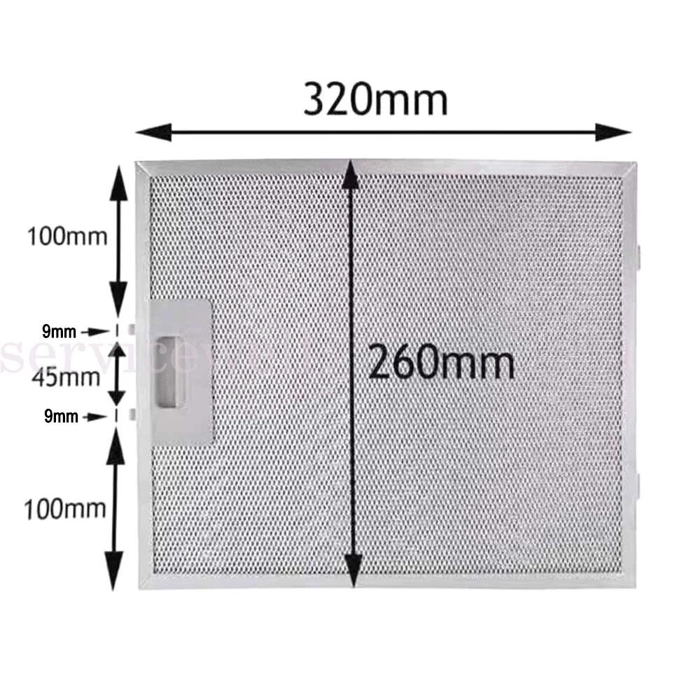 2x Filter For Range Hood Aluminized Grease Parts Replacement Silver 320X260x9mm - Image 3
