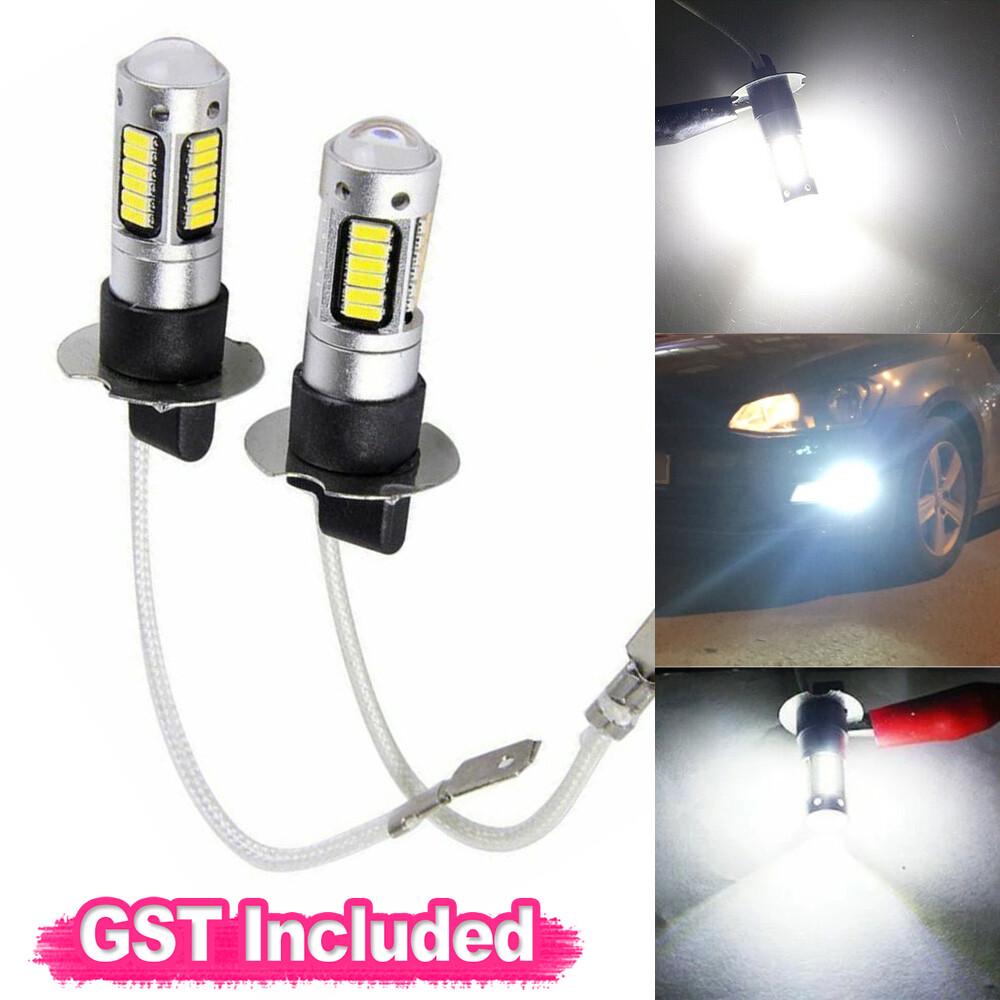 2x H3 LED HEADLIGHT FOG DRIVING LIGHT BULBS CAR LAMP GLOBES 6500K
