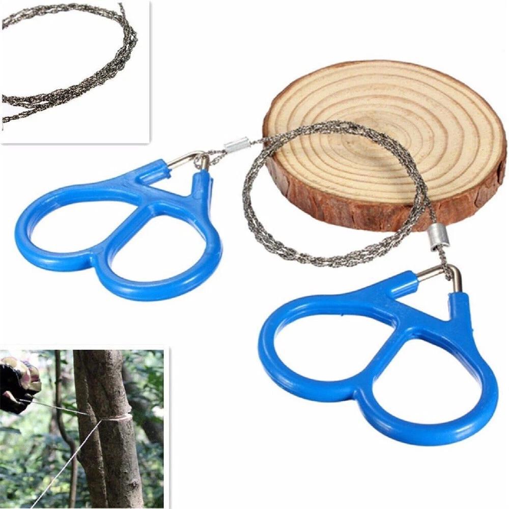 2x Outdoor Stainless Steel Chain Wire Saw Emergency Camping Hiking Survival Tool - Image 6