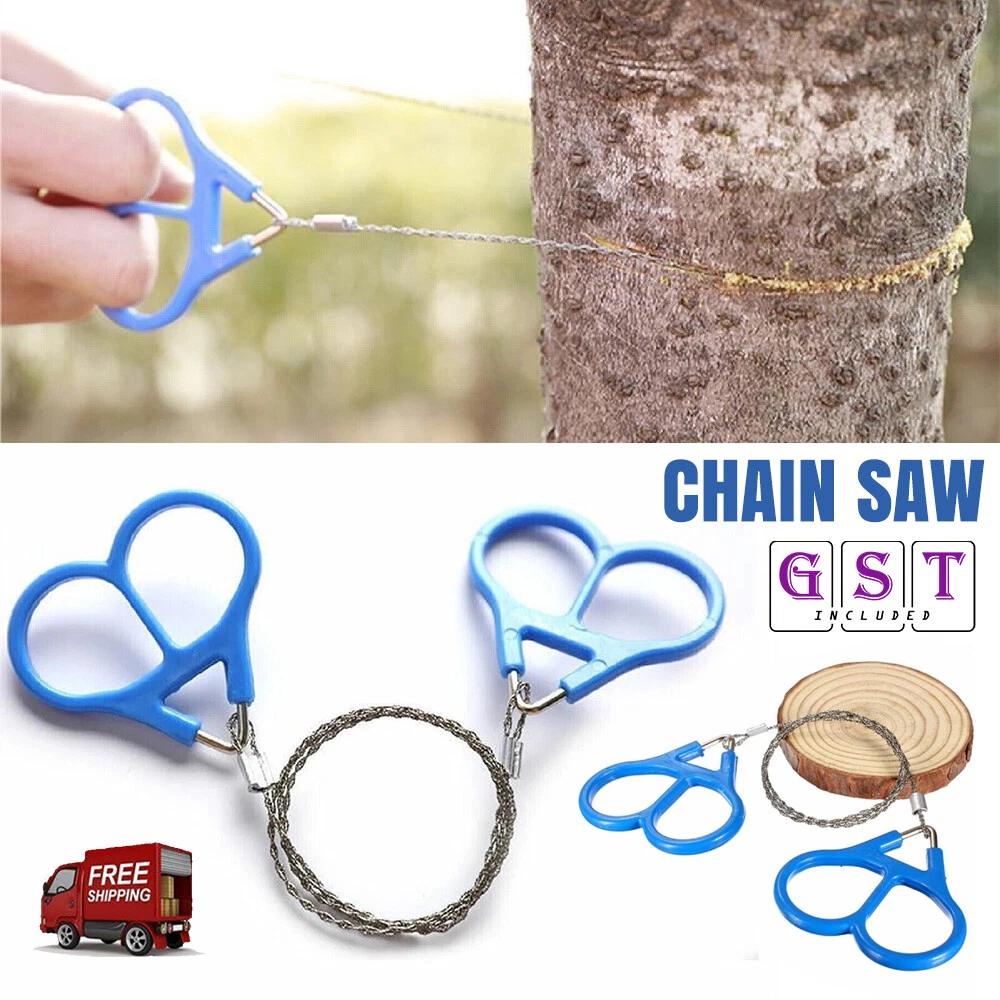 2x Outdoor Stainless Steel Chain Wire Saw Emergency Camping Hiking Survival Tool