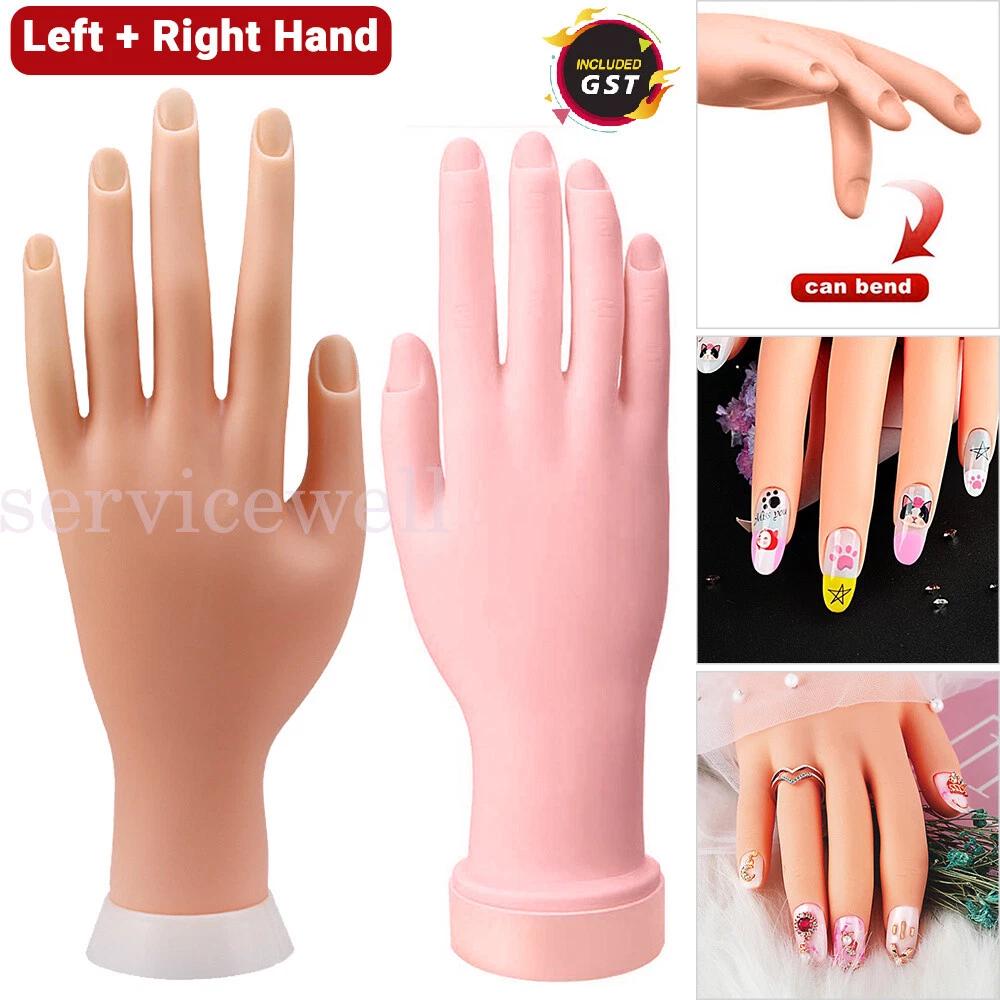 Practice Model Hand Nail Art Trainer Hand Fake Hand For Acrylic Gel False NEW