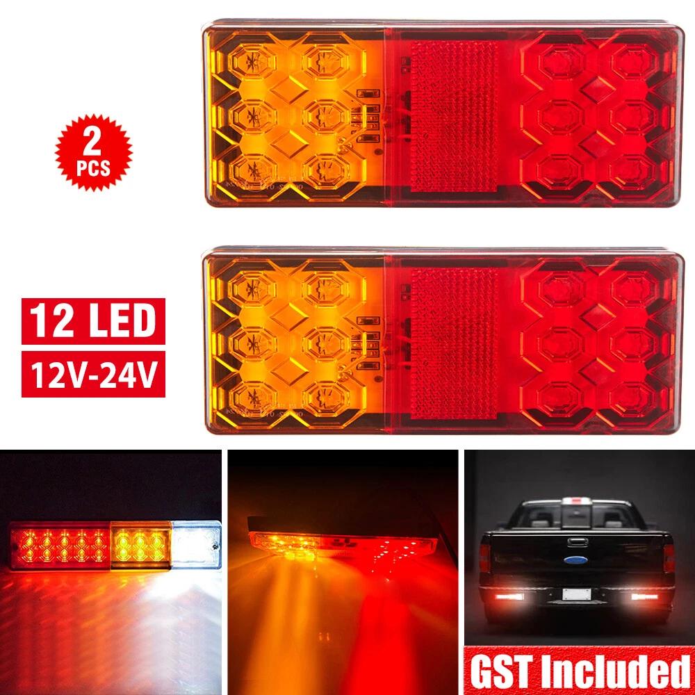 2x Trailer lights 12 LED tail light Truck Camper UTE Caravan rear Stop Indicator