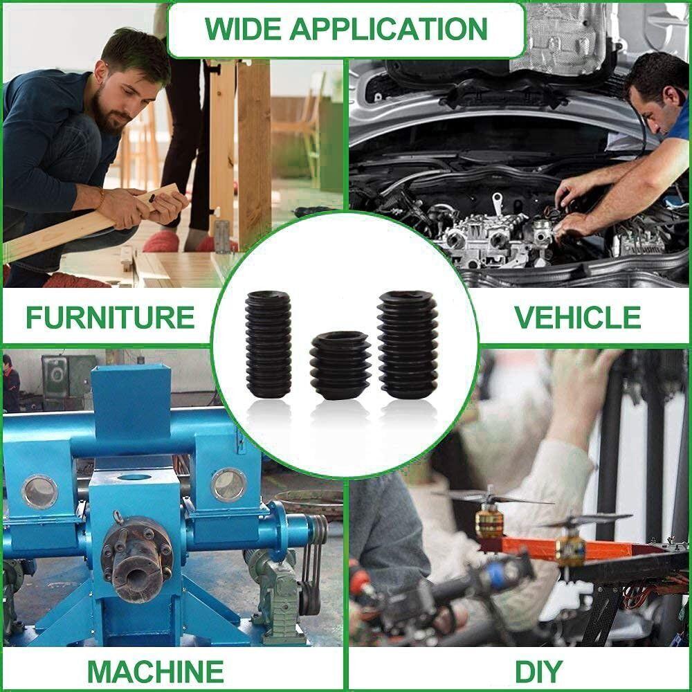 300Pcs M3/M4/M5/M6/M8 Carbon-Steel Hex Socket Set Grub Screws Kit+5Pcs Keys AUS - Image 6