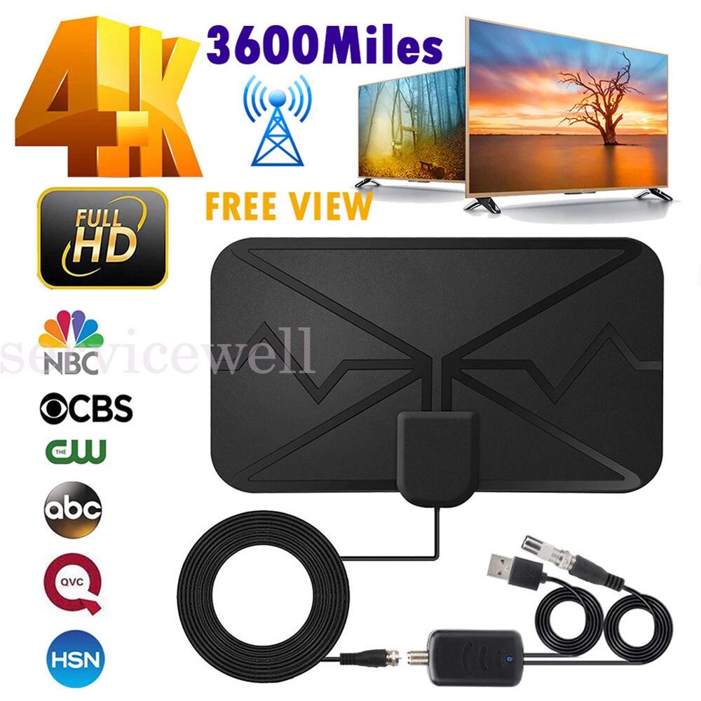 300 Miles Digital TV Antenna Range Signal Booster Amplifier HDTV Indoor 4K 1080P