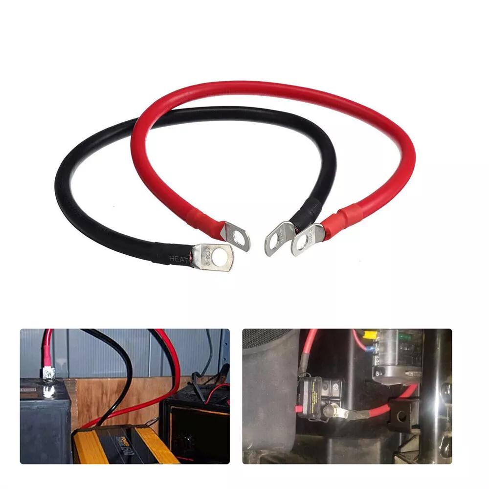 30cm Battery Joiner Connector DC Lead Wire Cable and lugs 100A 12v 24V Red + Black - Image 2