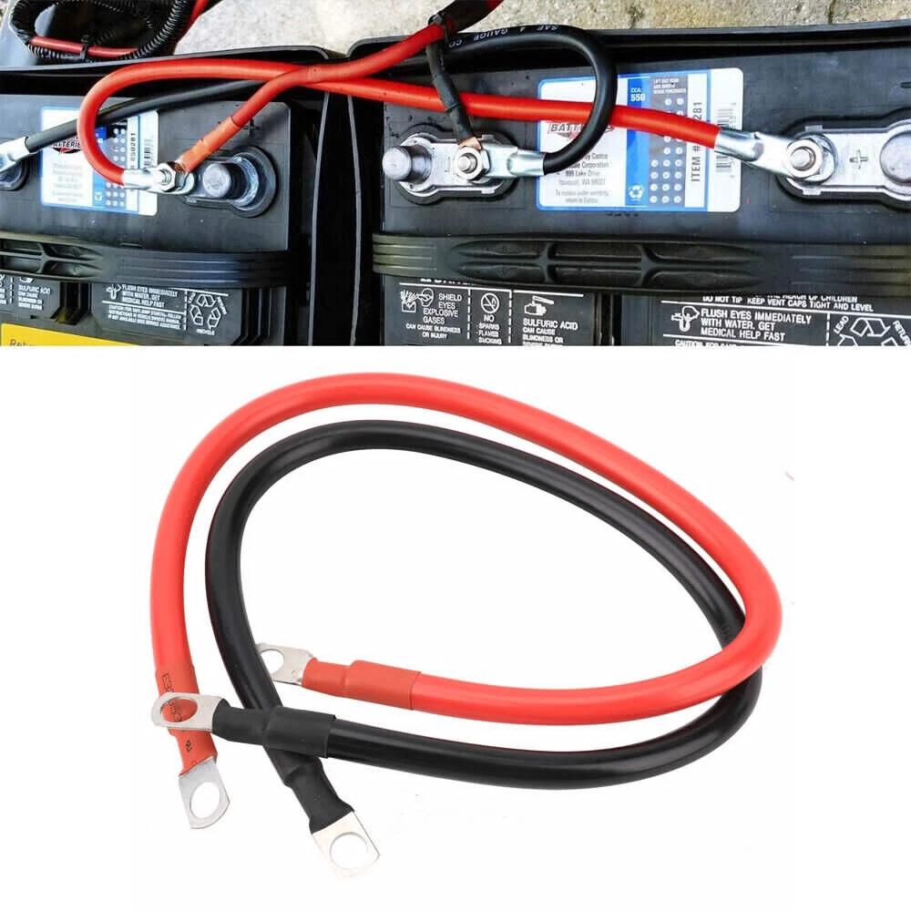 30cm Battery Joiner Connector DC Lead Wire Cable and lugs 100A 12v 24V Red + Black - Image 3