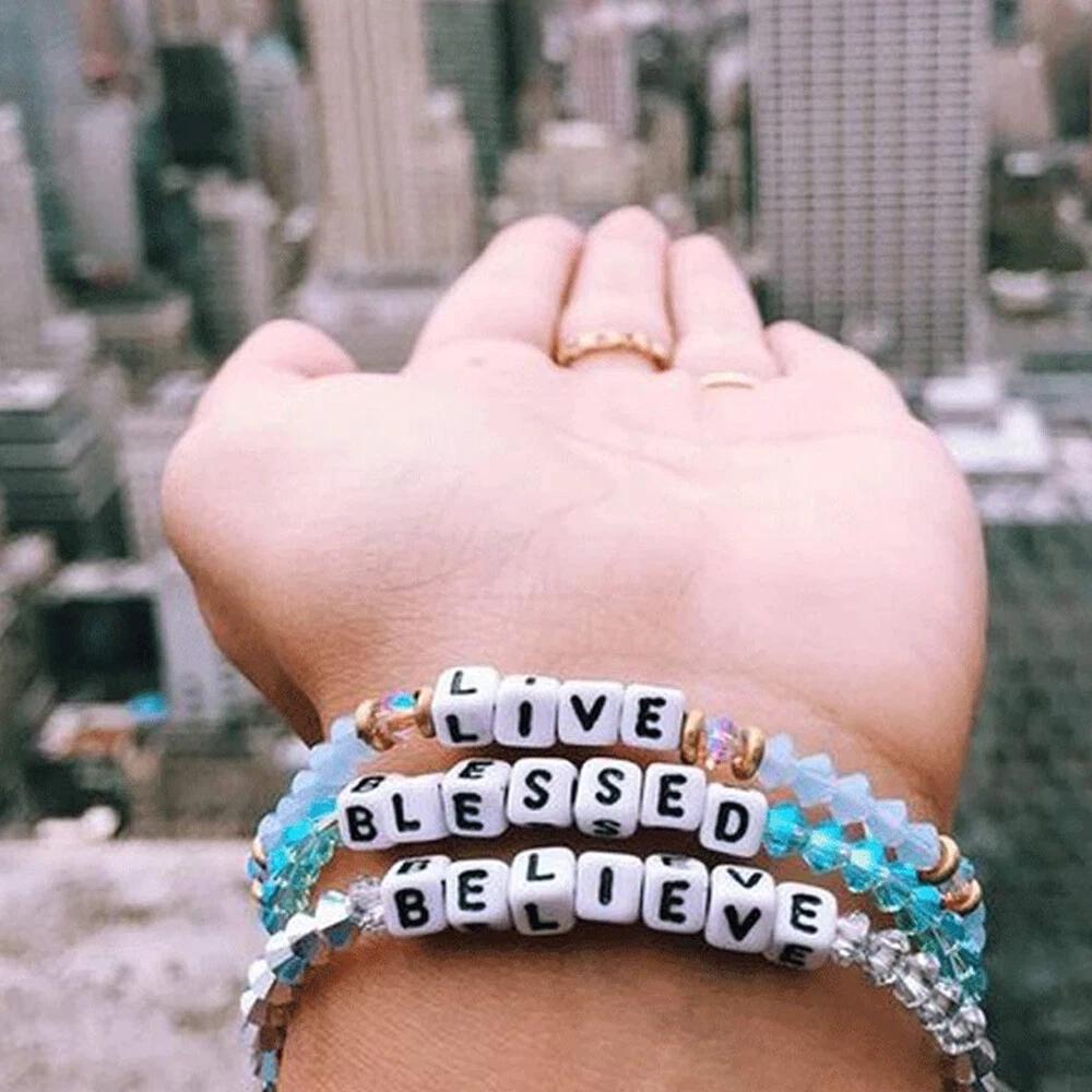 320X Mixed Alphabet Letter Cube Craft Charms Beads 6mm Handmade White and Black - Image 6