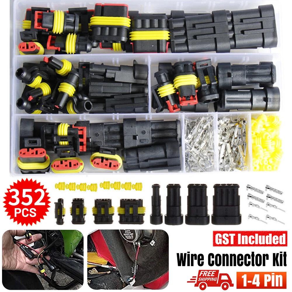352Pcs Connector Plug Kit 1-4 Pin Way Waterproof Car Auto Electrical Wire Set AU