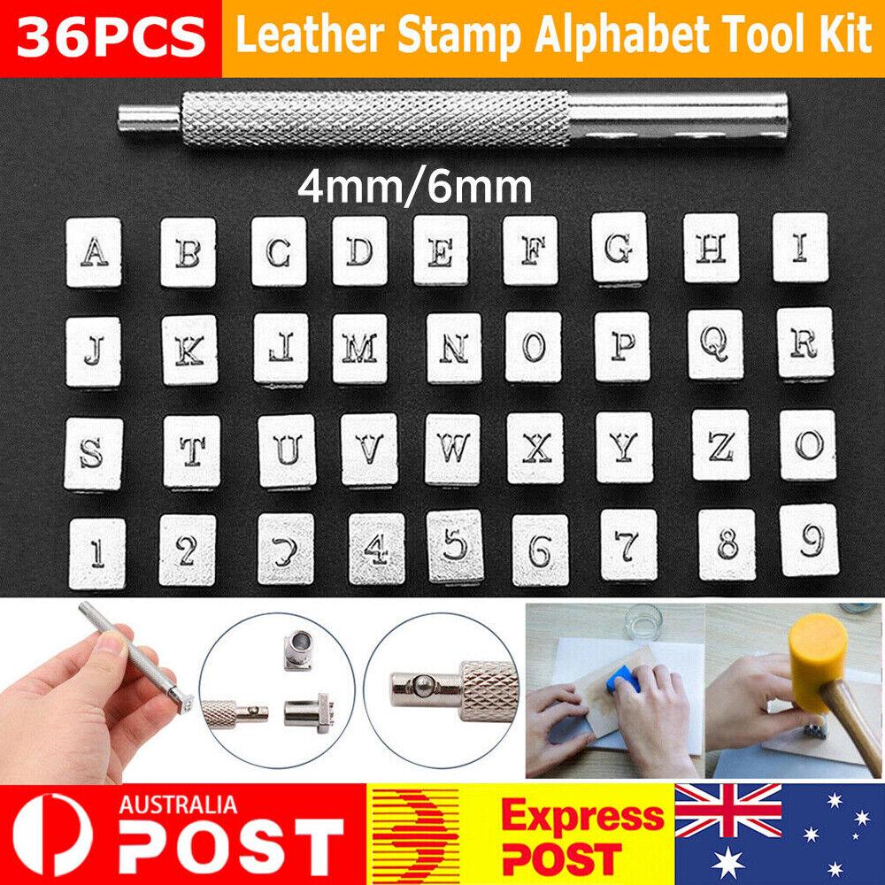 36pcs Stamp Metal Leather Alphabet Letter Punch Set Logo Stamps Craft Tool 4/6mm