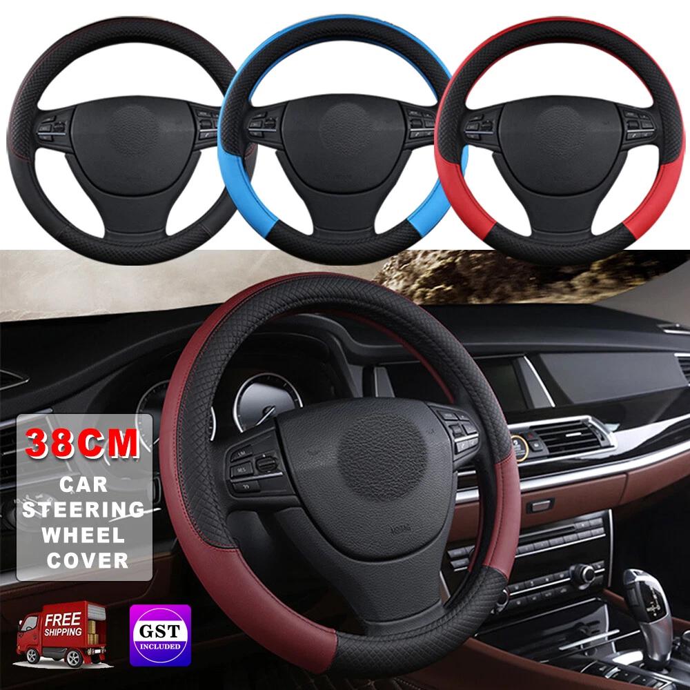 38CM Universal Anti-Slip Wheel Protector Auto Car Steering Wheel Cover Leather
