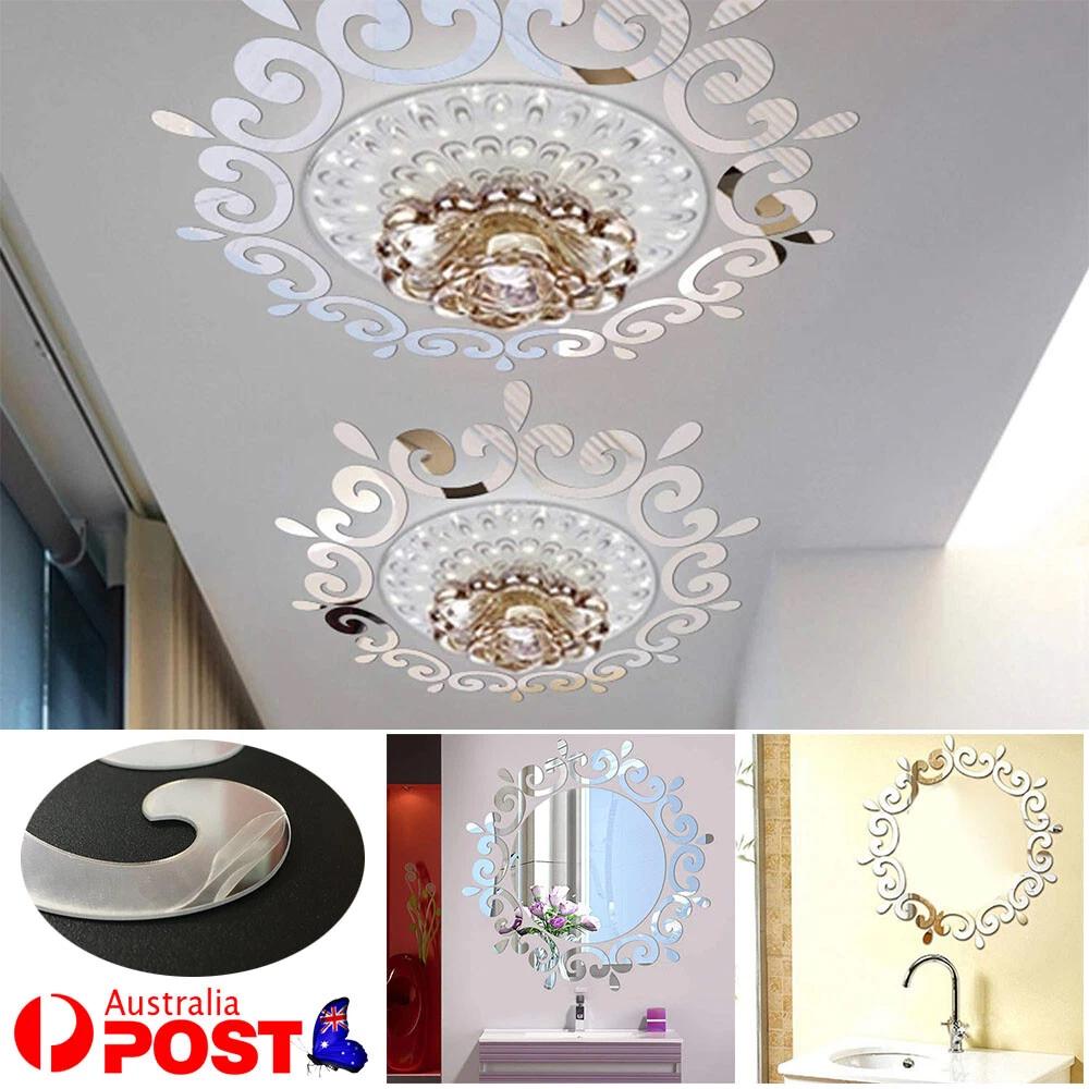3D Mirror Round Wall Sticker Decal DIY Home Room Art Mural Decor Removable NEW