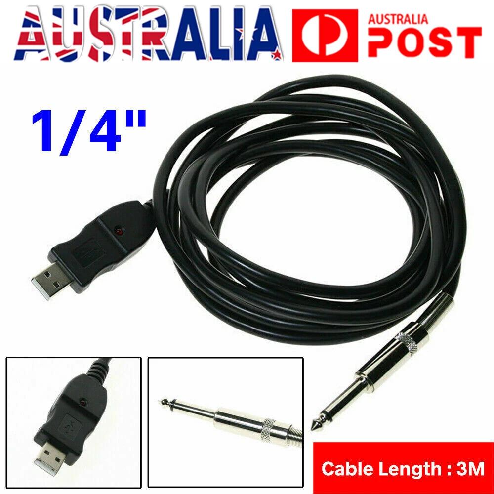 3M 1/4in Guitar Bass Keyboard to USB Interface Link Cable for PC / Mac Recording