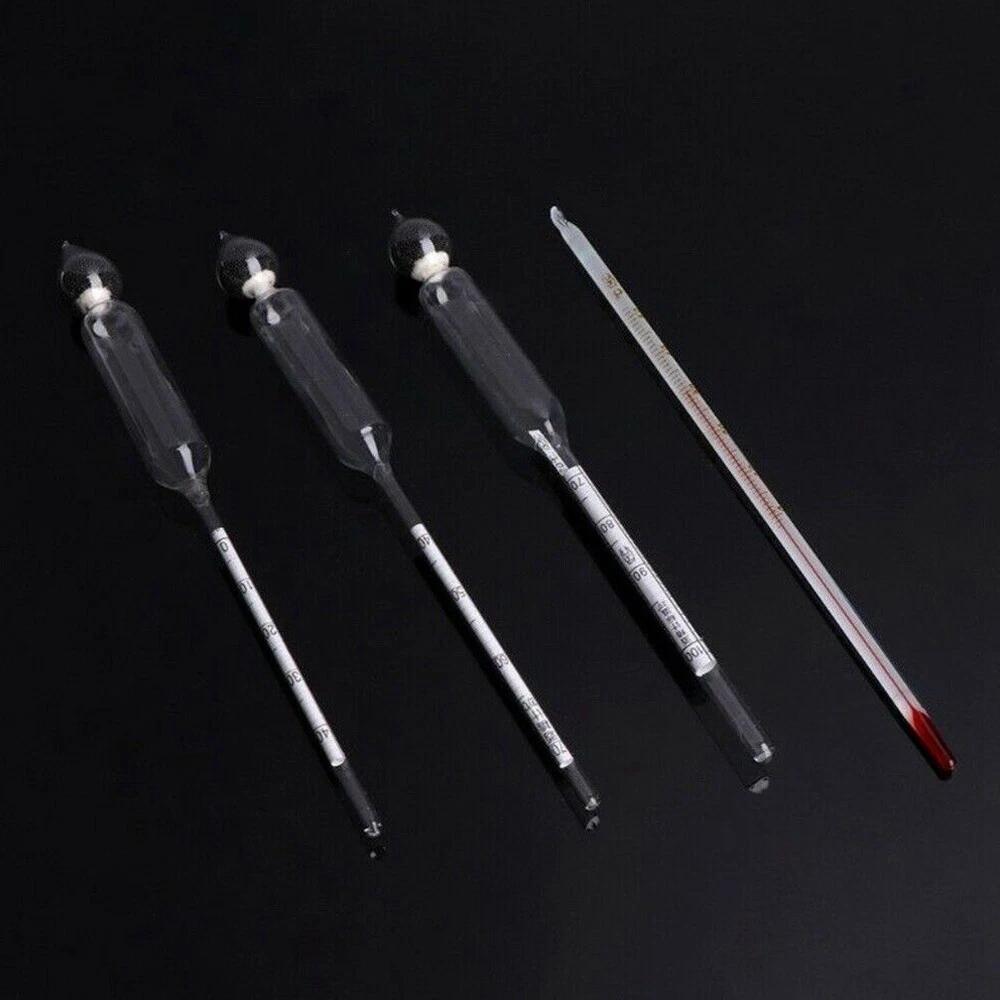 3Pcs 0-100% Hydrometer Alcoholmeter Alcohol Tester Meter+Thermometer Tool Set AU - Image 5