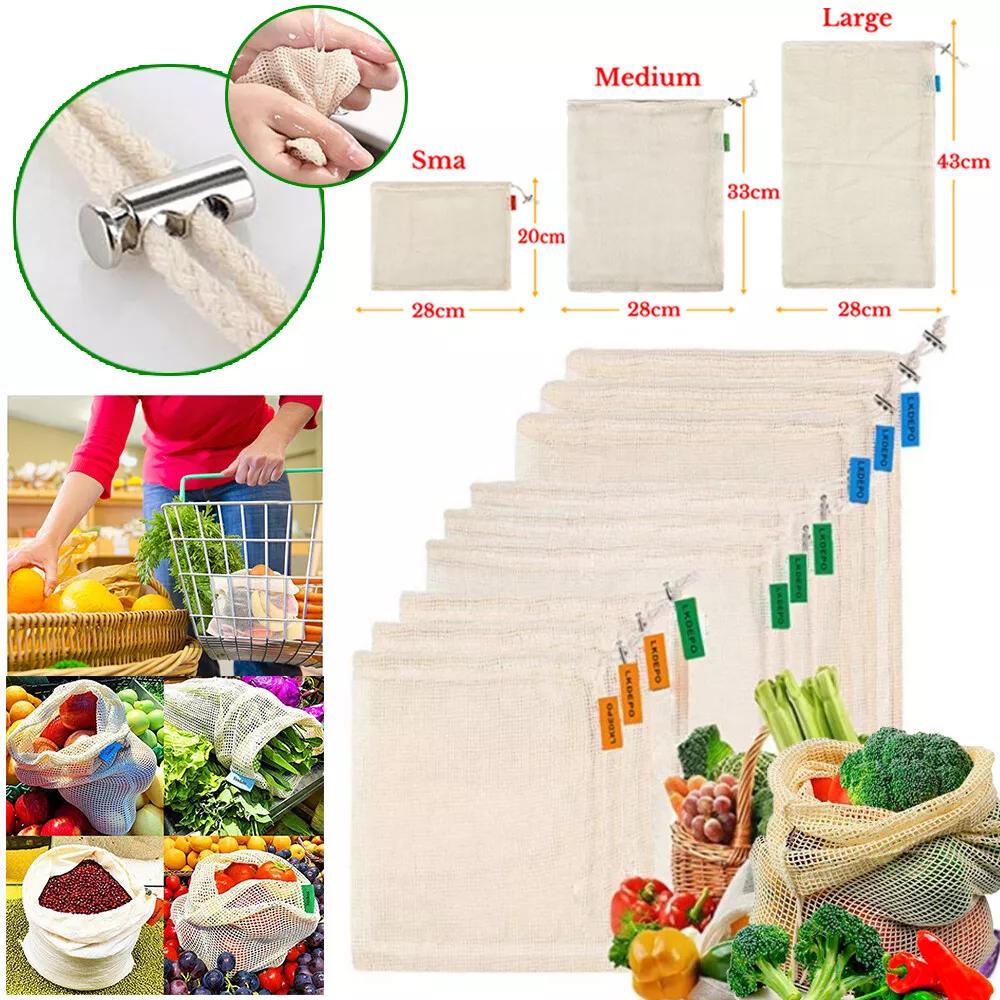 3Pcs Filter Bag Drawstring Design Good Toughness Cotton Nut Tea Mesh Pouch AU - Image 5