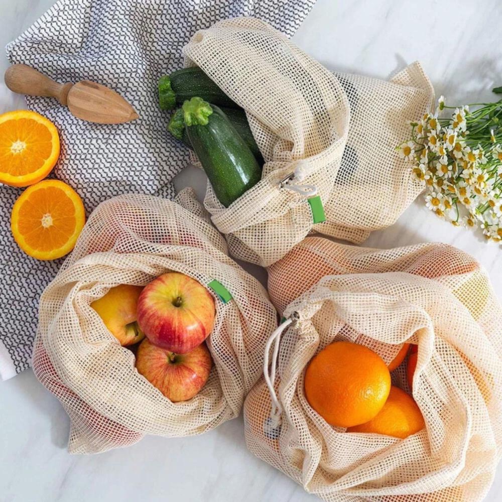 3Pcs Filter Bag Drawstring Design Good Toughness Cotton Nut Tea Mesh Pouch AU - Image 6