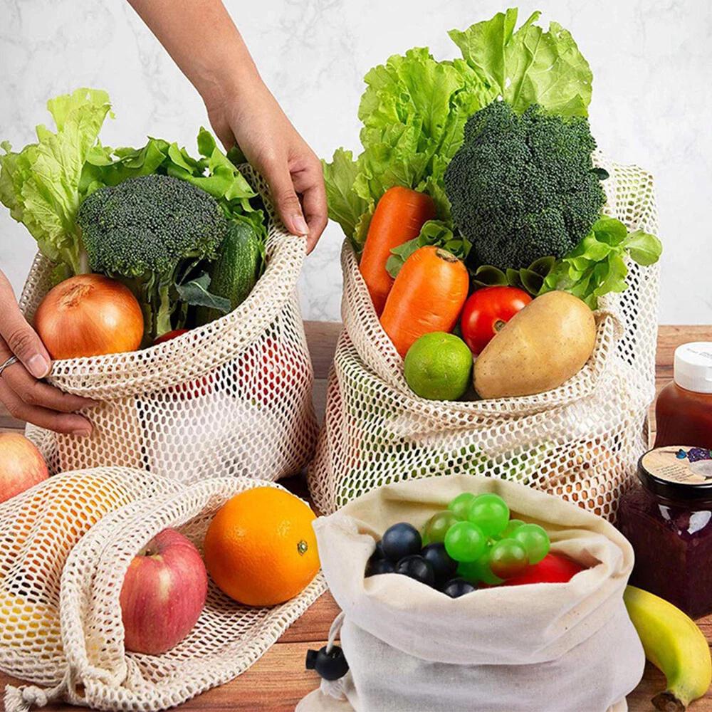 3Pcs Filter Bag Drawstring Design Good Toughness Cotton Nut Tea Mesh Pouch AU - Image 4