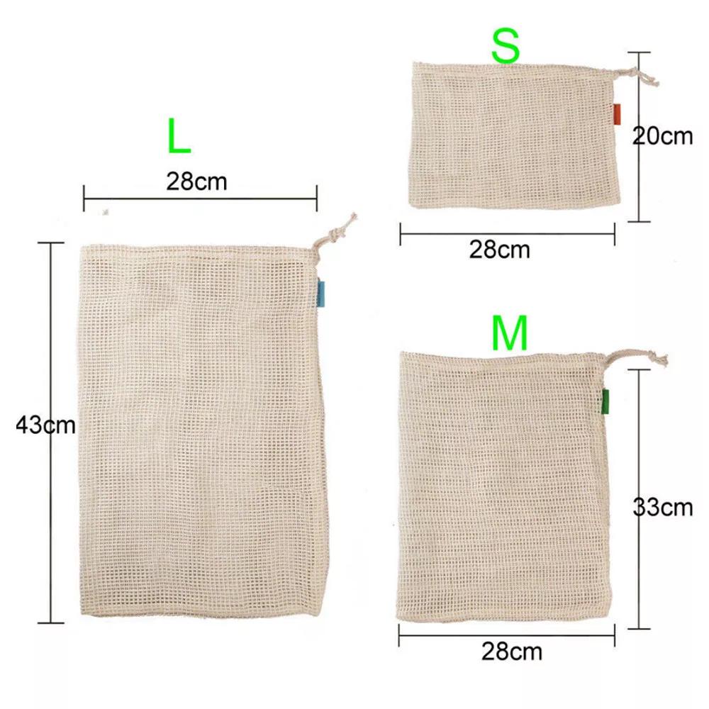 3Pcs Filter Bag Drawstring Design Good Toughness Cotton Nut Tea Mesh Pouch AU - Image 7