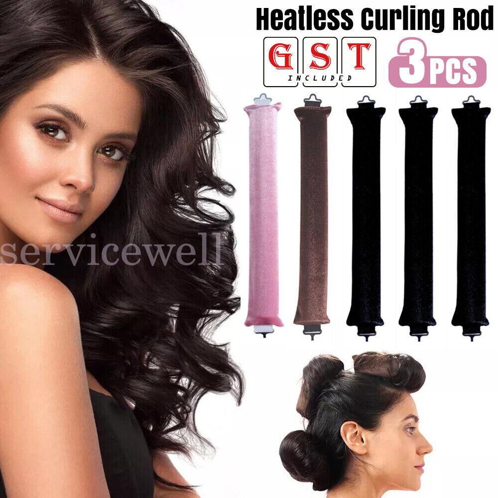 3Pcs Heatless Curling Rod Headband No Heat Wave Hair Curlers Sleep Overnight Set