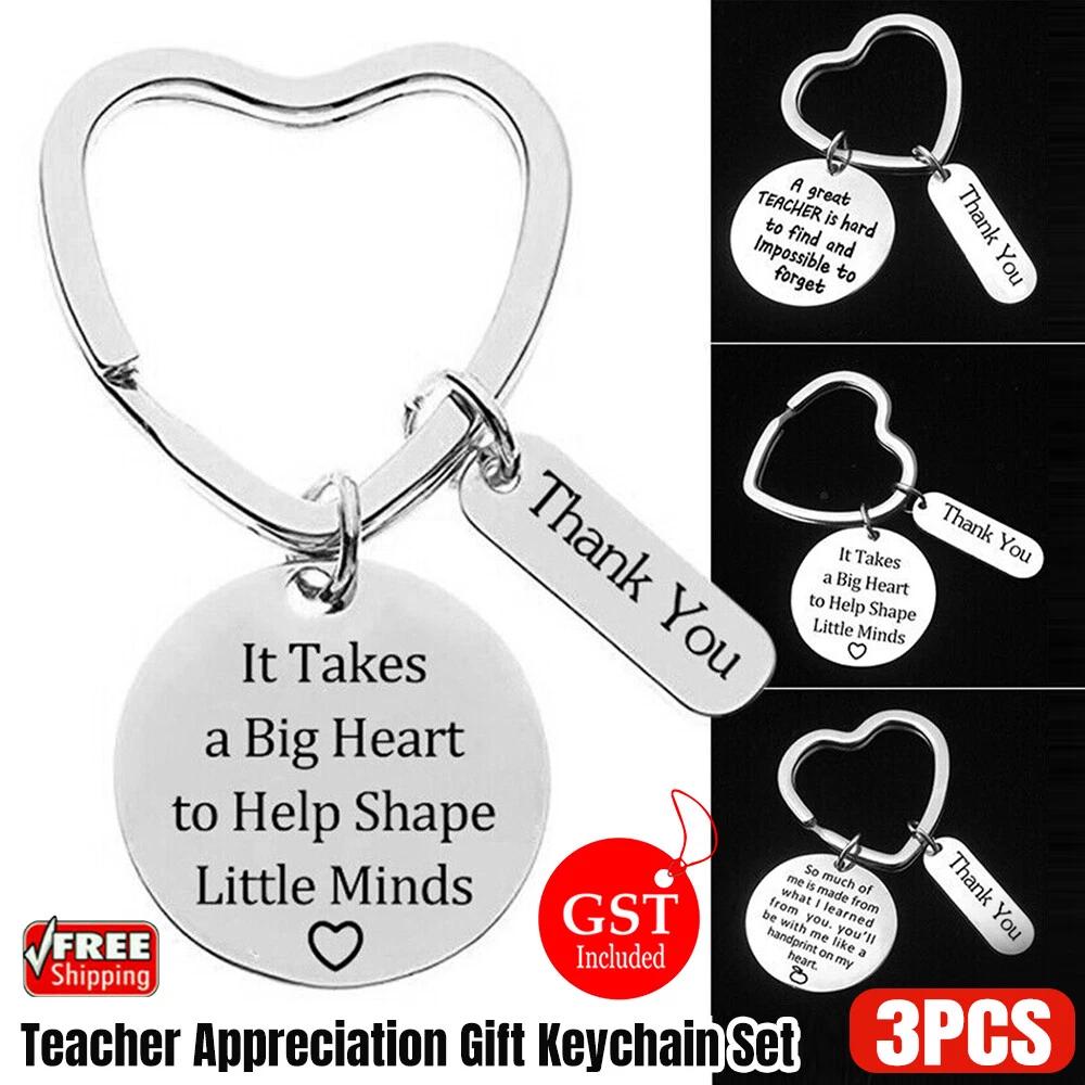 3Pcs Teacher Appreciation Gift Keychain Set for Teachers Thank You Popular NEW