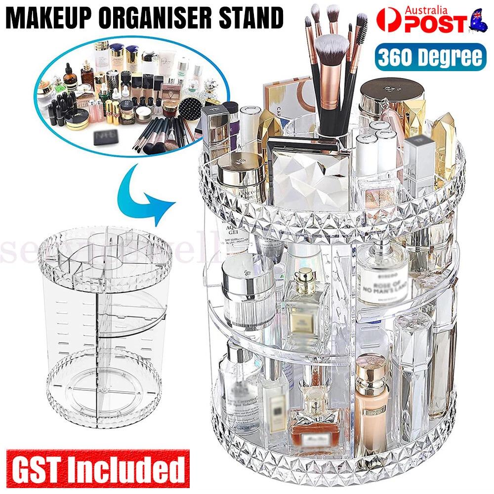 3 Layer 360° Rotating Makeup Organiser Stand Skincare Cosmetics Holder Display