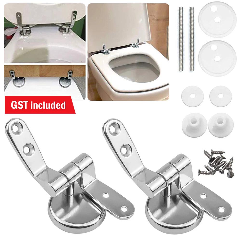 3 Pairs Toilet Seat Hinges Zinc Alloy Replacement Adjustable Universal Fittings